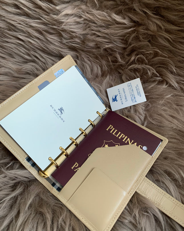 Burberry Brown Nova Check Leather Notebook Cover