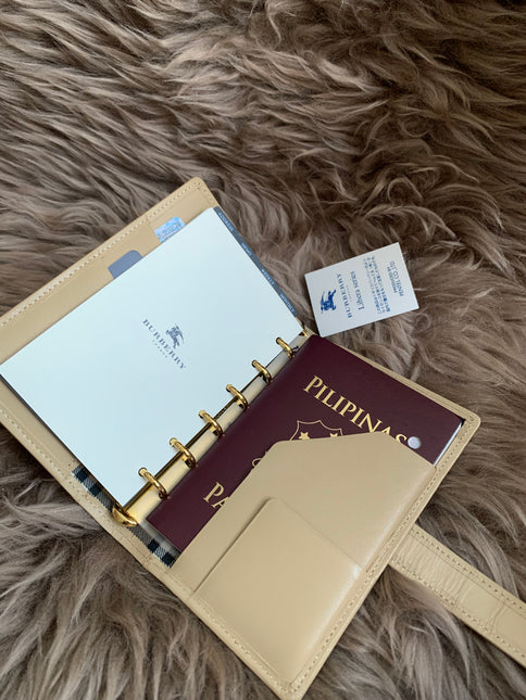 Burberry Brown Nova Check Leather Notebook Cover