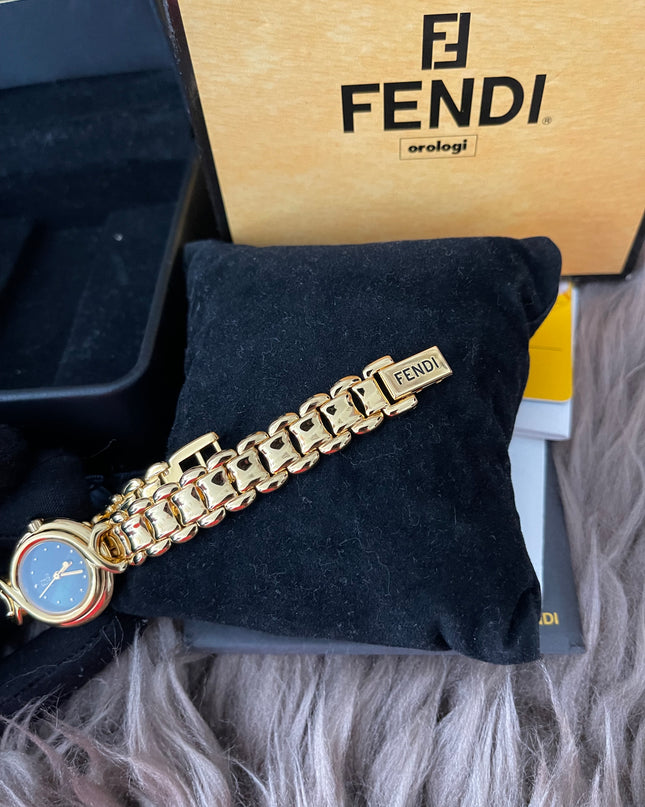 Preloved Authentic Fendi Mother of Pearl Gold Watch