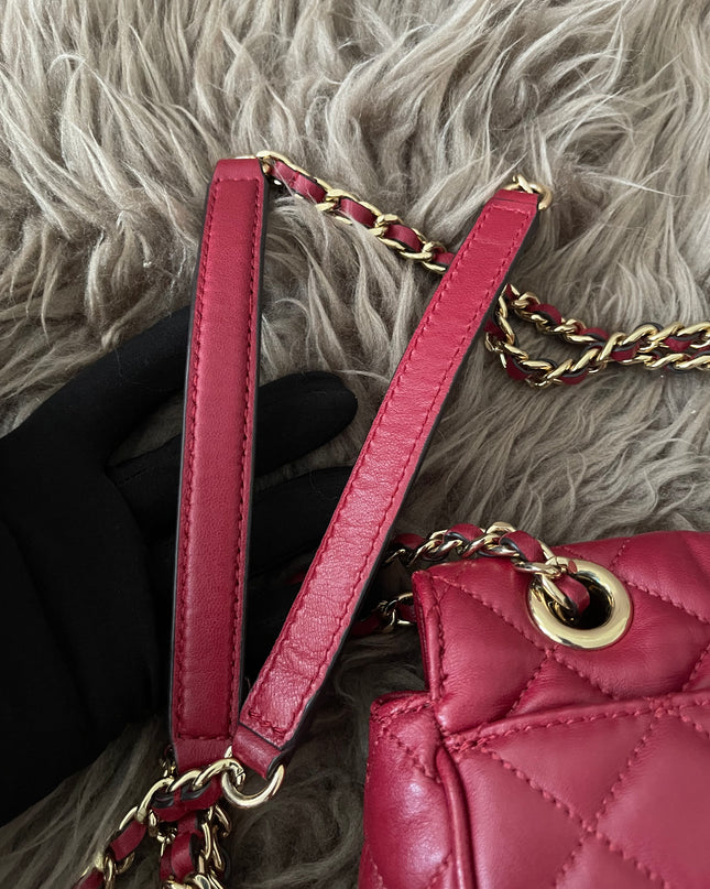 Preloved Authentic Michael Kors Red Vivianne Quilted Leather Shoulder Flap Bag