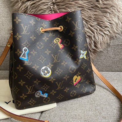 Preloved Authentic Louis Vuitton NéoNoé BB — Monogram Love Lock (Limited Edition)