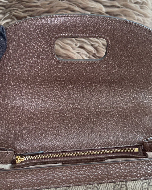 Preloved Authentic Gucci GG Supreme Canvas Leather and Python Medium Bamboo 1947 Top Handle Bag