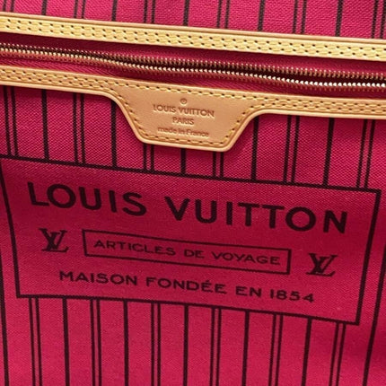 Preloved Authentic LOUIS VUITTON 2) Neverfull GM Monogram Canvas, Fuchsia, PVC, Brown, All-Over Print, M40991