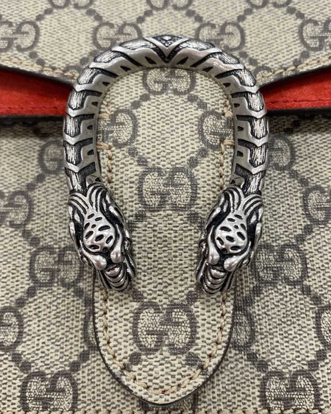 Preloved Authentic Gucci Red/Beige GG Supreme Mini Dionysus