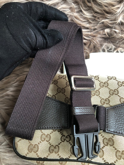 Preloved Gucci Waist Belt Bag GG Canvas