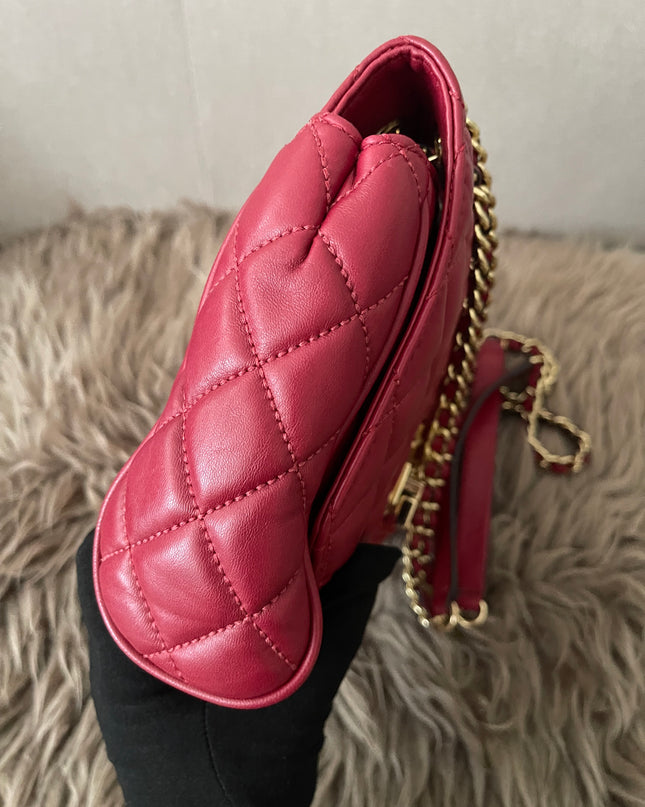 Preloved Authentic Michael Kors Red Vivianne Quilted Leather Shoulder Flap Bag