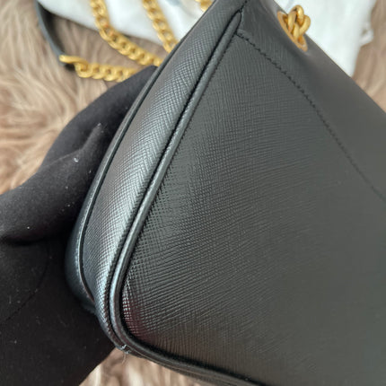 Preloved Authentic Pattina Flap Shoulder Bag Saffiano Leather Small crossbody bag
