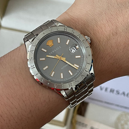Preloved Authentic Versace Hellenyium Automatic watch with a grey dial