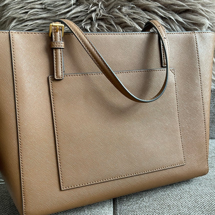 Preloved Authentic Tory Burch Emerson Tote in Light Taupe