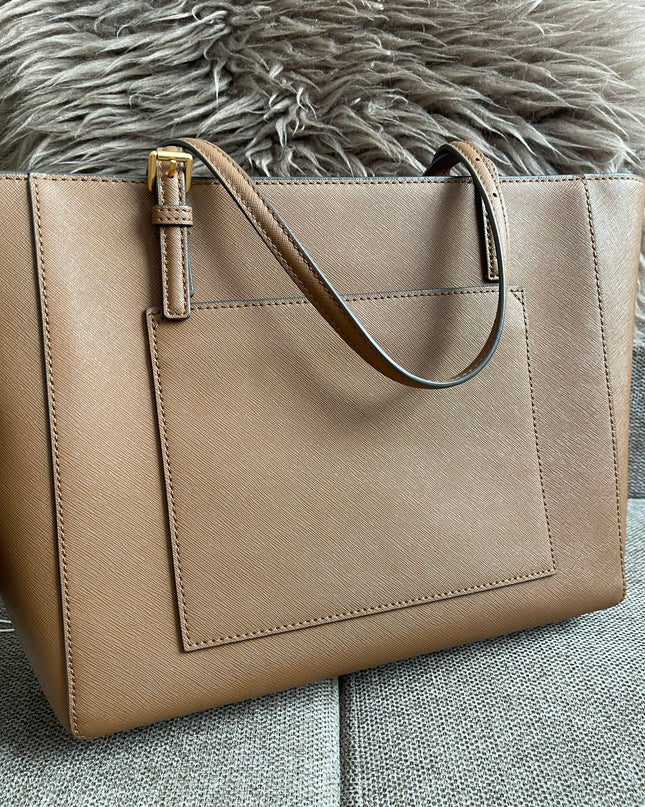 Preloved Authentic Tory Burch Emerson Tote in Light Taupe