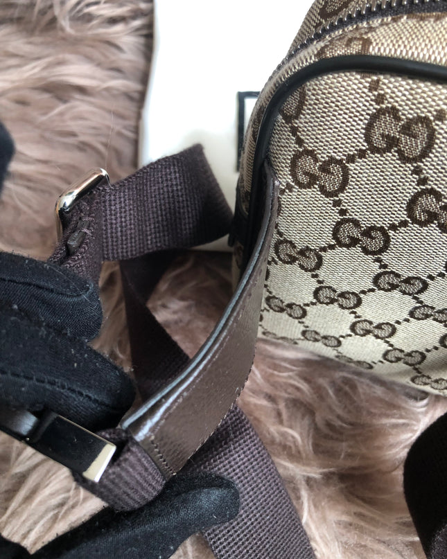 Preloved Gucci Waist Belt Bag GG Canvas