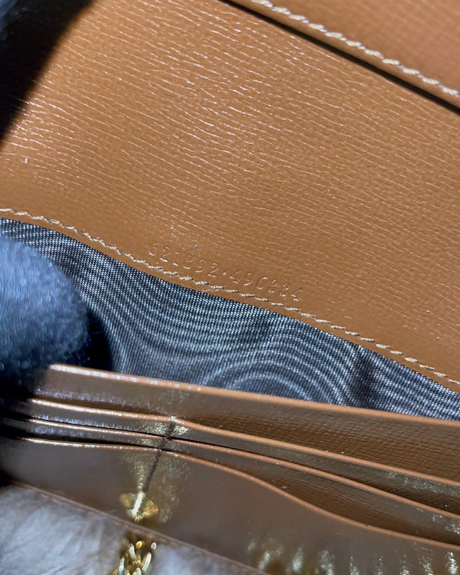 Preloved Authentic Gucci Horsebit 1955 Wallet with Chain in GG Supreme canvas