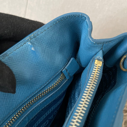 Preloved Authentic Prada Light Blue Galleria Tote Bag
