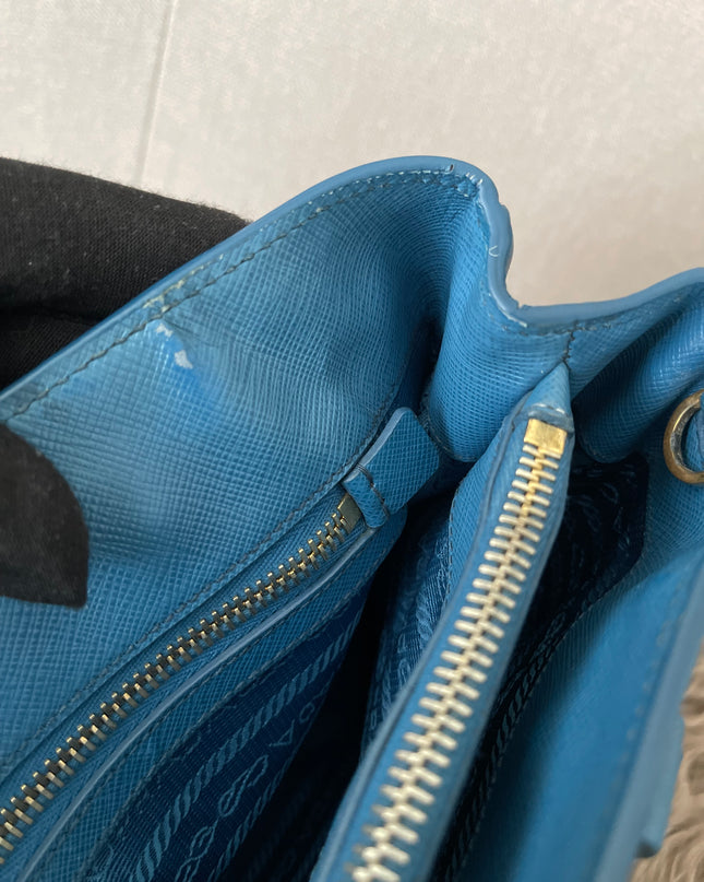 Preloved Authentic Prada Light Blue Galleria Tote Bag