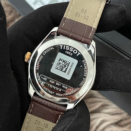 Preloved Authentic Tissot  T-Classic PR 100 White Dial Brown Leather Strap Watch for Men
