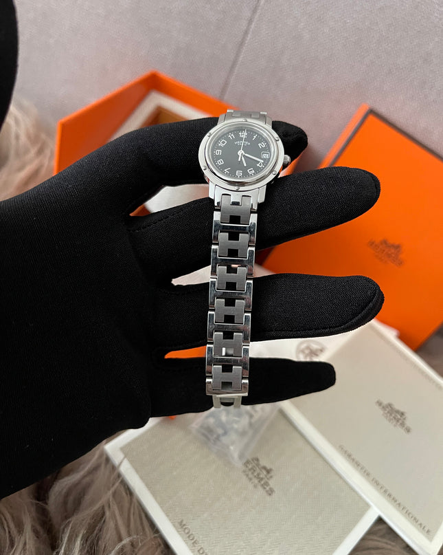 Preloved Authentic Hermes Stainless Steel Clipper 24mm Watch
