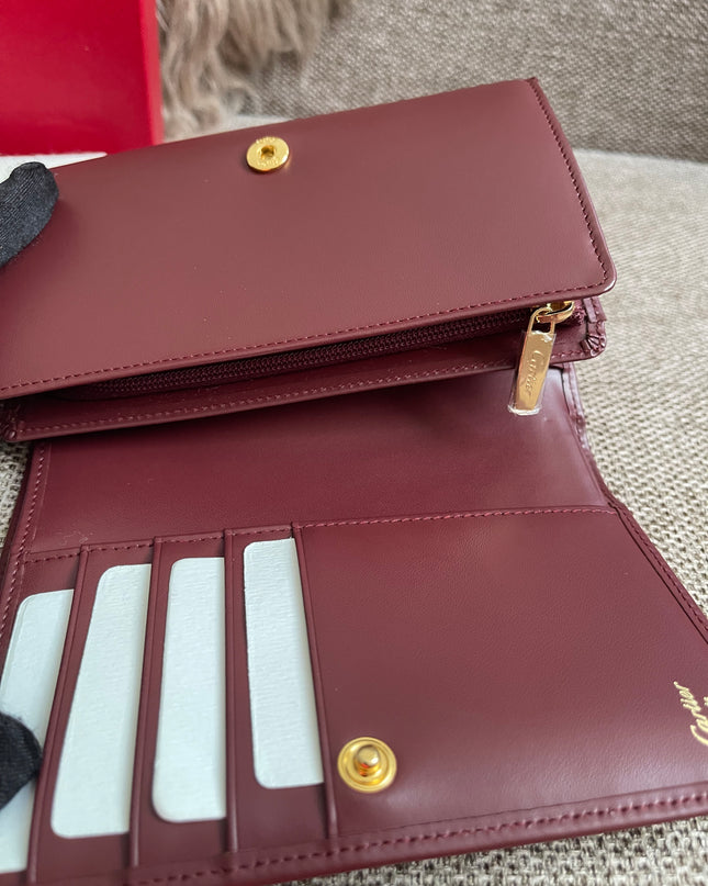 Preloved Authentic Cartier Must de Cartier Long Wallet in Bordeaux