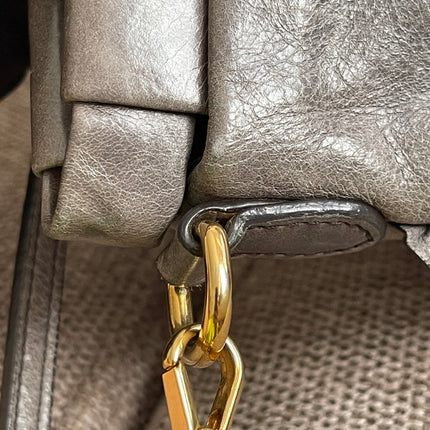 Preloved Autehntic Miu Miu Ruffle Crossbody Bag – Taupe