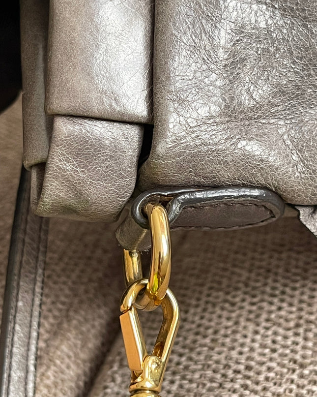 Preloved Autehntic Miu Miu Ruffle Crossbody Bag – Taupe