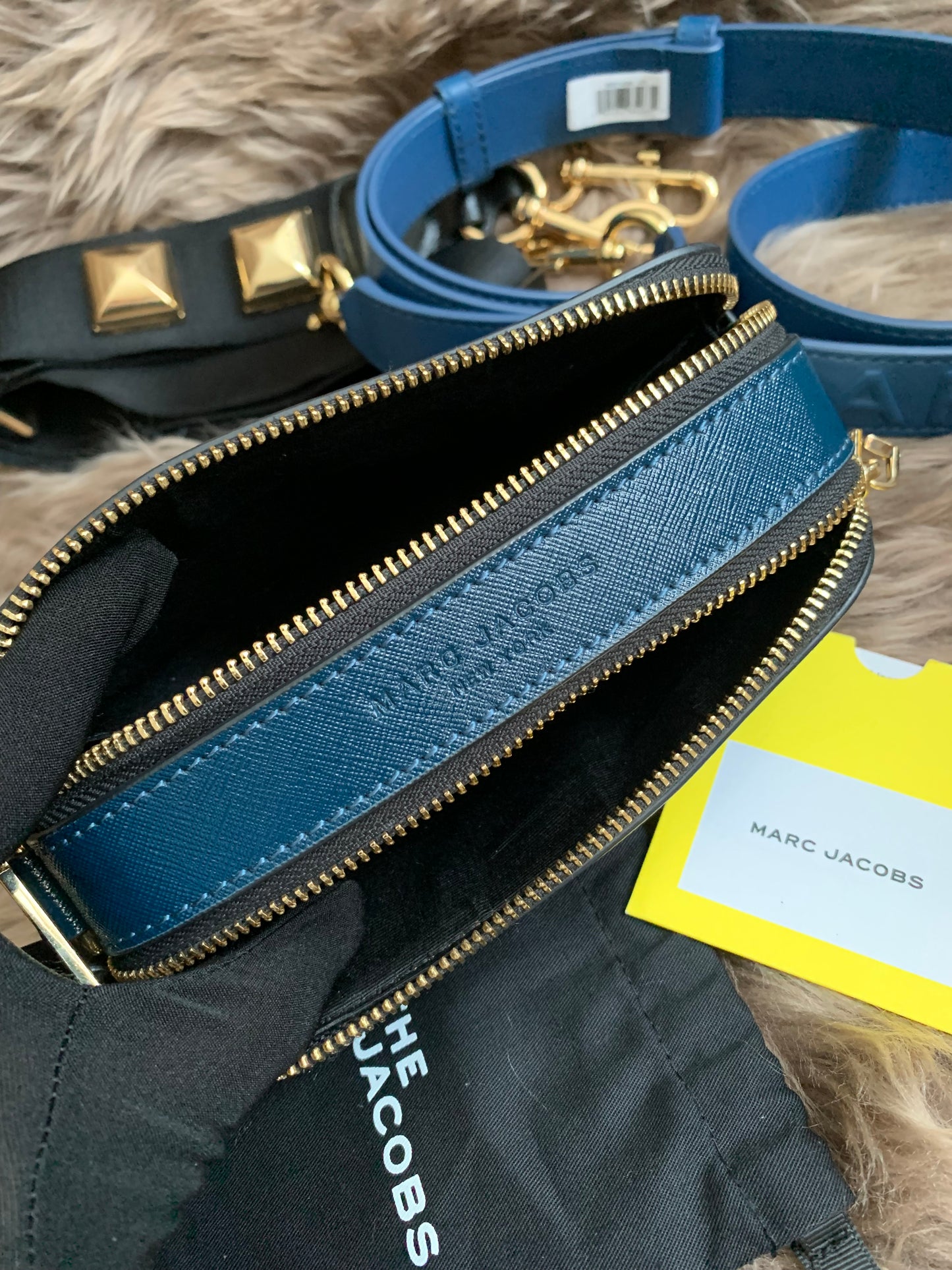 Marc Jacobs | Snapshot Studs Camera Bag In Multicolor Petrol Blue Polyurethane Coated Calfskin