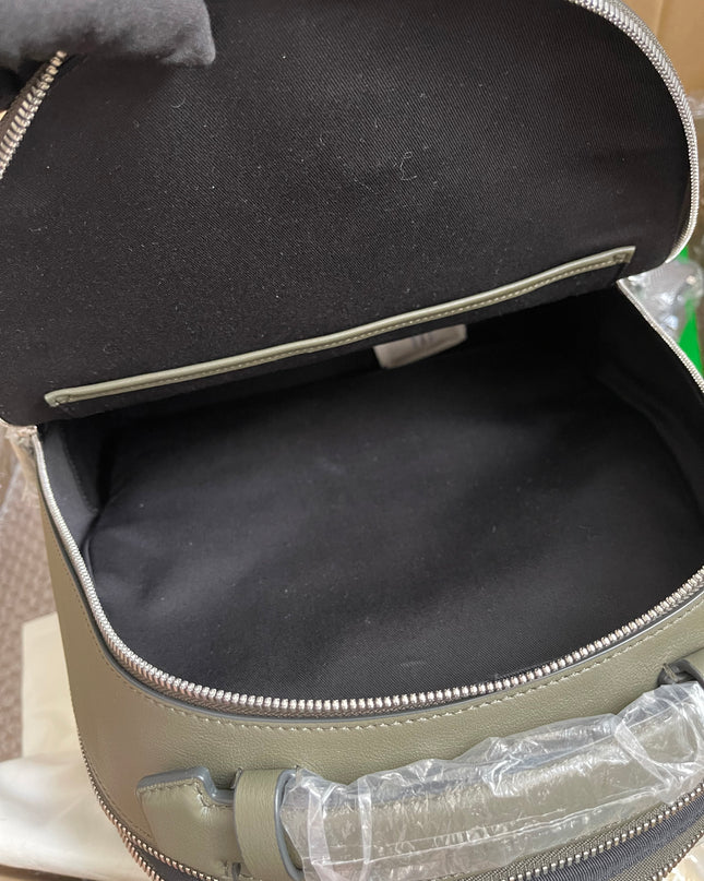 Preloved MCM Stark Leather Backpack in SEA TURTLE