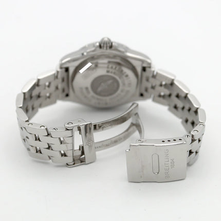Preloved Authentic Rank A+ BREITLING Cockpit Lady A71356. Diamonds, 8 diamonds, date display, 100m water resistance, brown stainless steel, quartz movement