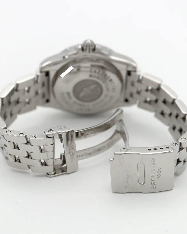 Preloved Authentic Rank A+ BREITLING Cockpit Lady A71356. Diamonds, 8 diamonds, date display, 100m water resistance, brown stainless steel, quartz movement