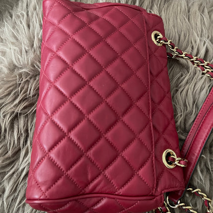 Preloved Authentic Michael Kors Red Vivianne Quilted Leather Shoulder Flap Bag