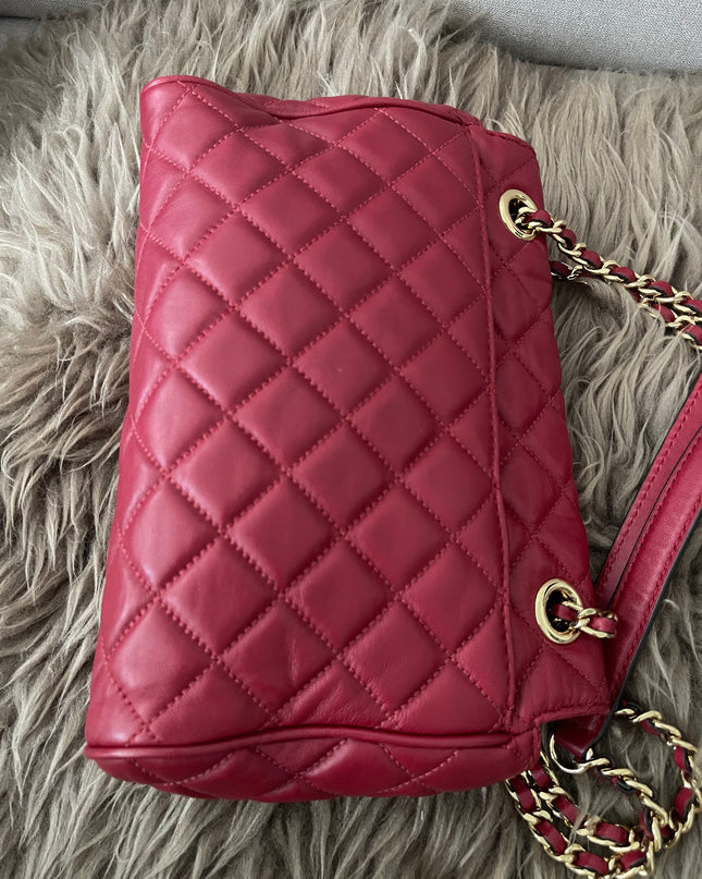 Preloved Authentic Michael Kors Red Vivianne Quilted Leather Shoulder Flap Bag