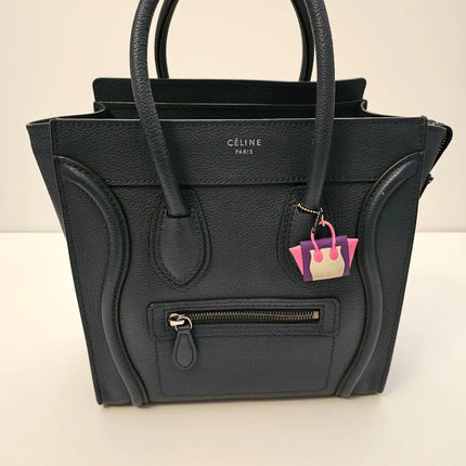 Preloved Authentic Celine Orage blue micro luggage tote