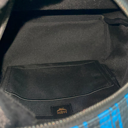 Preloved Authentic MCM Stark Backpack in Blue Black Visetos