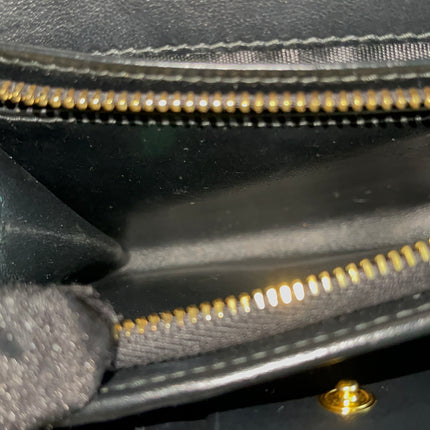 Preloved Authentic Prada Vitello Move Triangle Logo Trifold Wallet – Black