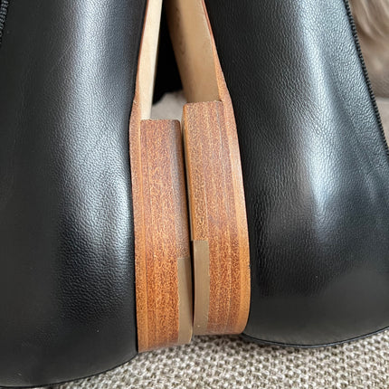 Preloved Authentic Chanel Ballet Flats — Black Lambskin & Patent Cap Toe (Size 35½)