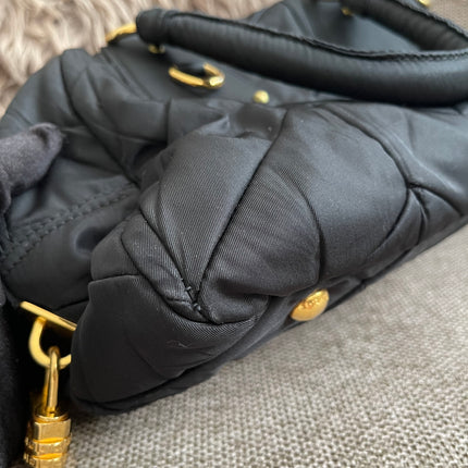 Preloved Authentic Prada Quilted Nylon Tessuto Bomber Bag – Black