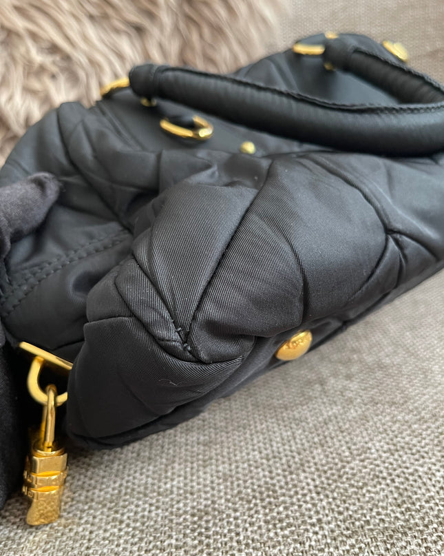 Preloved Authentic Prada Quilted Nylon Tessuto Bomber Bag – Black