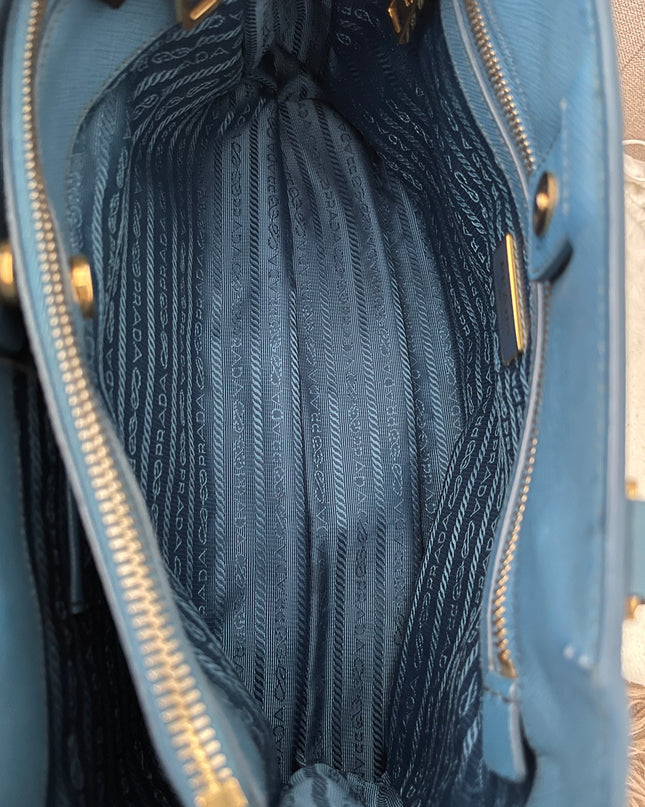 Preloved Authentic Prada Light Blue Galleria Tote Bag