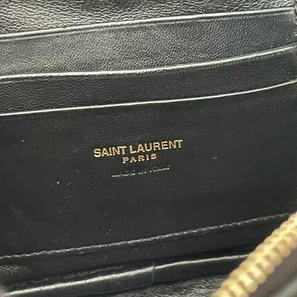 Preloved Authentic Saint Laurent Mini Lou Camera Bag in black quilted leather with gold-tone hardware