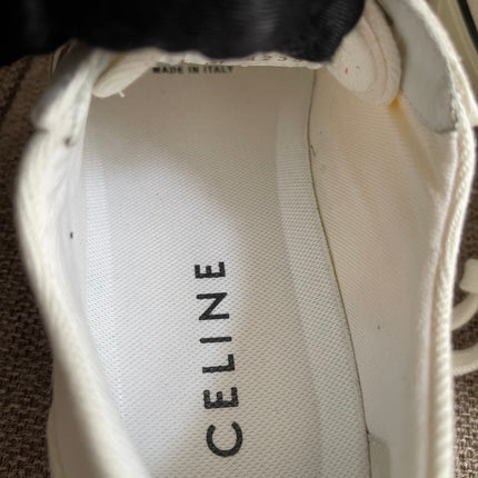 Preloved Authentic Celine Alan Sneaker with Triomphe in Canvas Off-White
