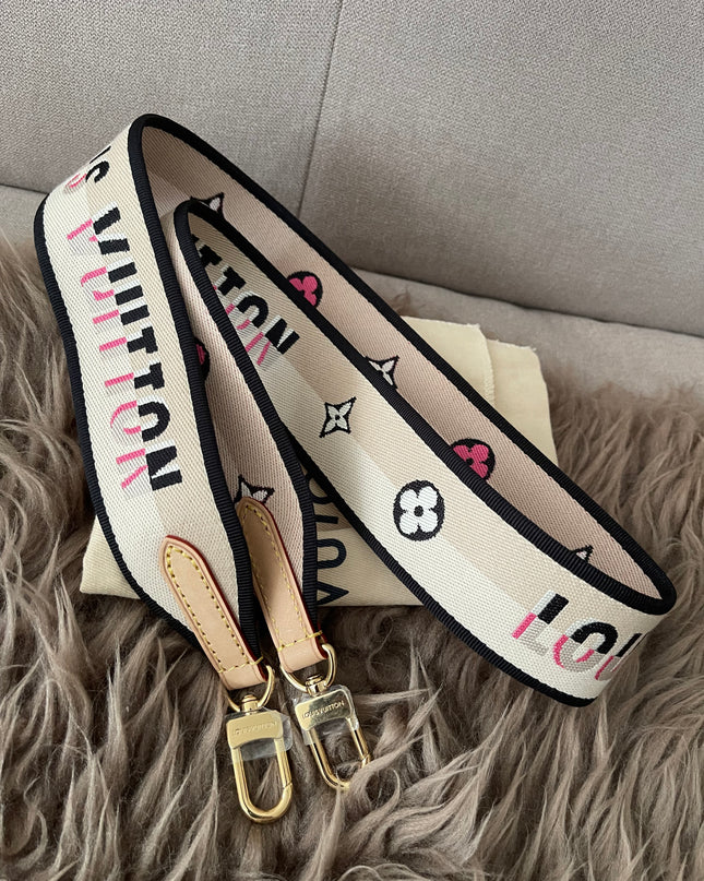 Preloved Authentic Unused Louis Vuitton logo jacquard canvas shoulder strap