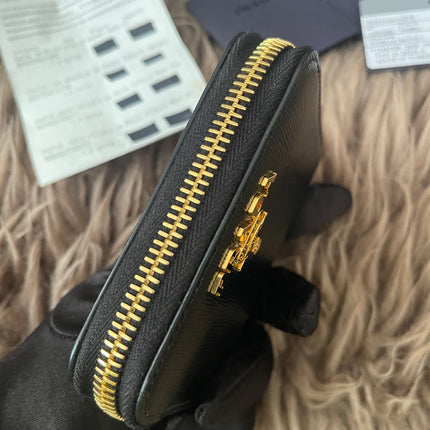 Preloved Authentic Prada Vitello Move Zip-Around Coin Purse - Black