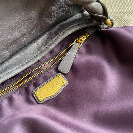 Preloved Authentic Miu Miu Coffer Bag – Slate Blue Distressed Leather
