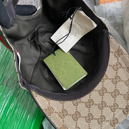 Preloved Gucci GG canvas baseball hat with Web