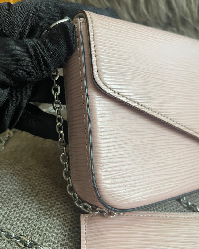 Preloved Authentic Louis Vuitton Felicie Pochette Epi Leather Rose Ballerine