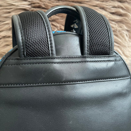 Preloved Authentic MCM Stark Backpack in Blue Black Visetos