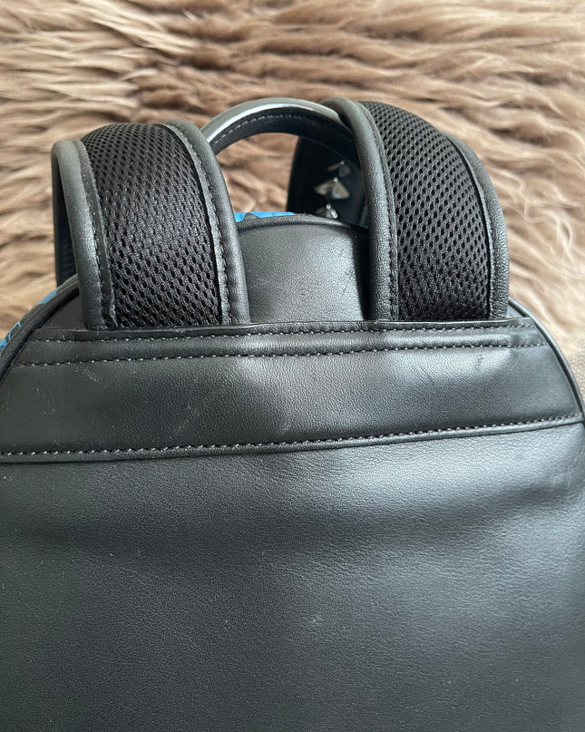 Preloved Authentic MCM Stark Backpack in Blue Black Visetos