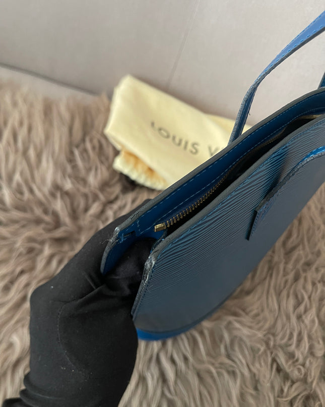 Preloved Authentic Louis Vuitton Saint Jacques bag in blue Epi leather