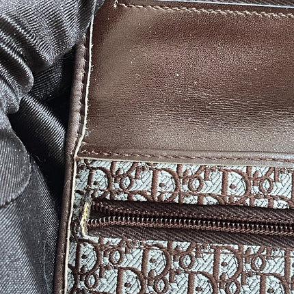 Preloved Authentic Christian Dior Trotter long wallet in brown logo monogram canvas