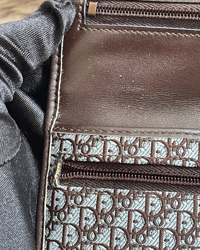 Preloved Authentic Christian Dior Trotter long wallet in brown logo monogram canvas