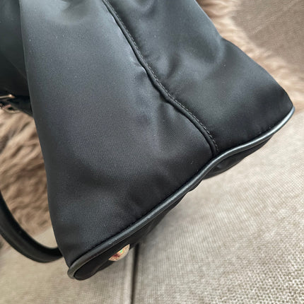 Preloved Authentic Prada Tessuto Nylon Tote Bag Black with Crossbody Strap