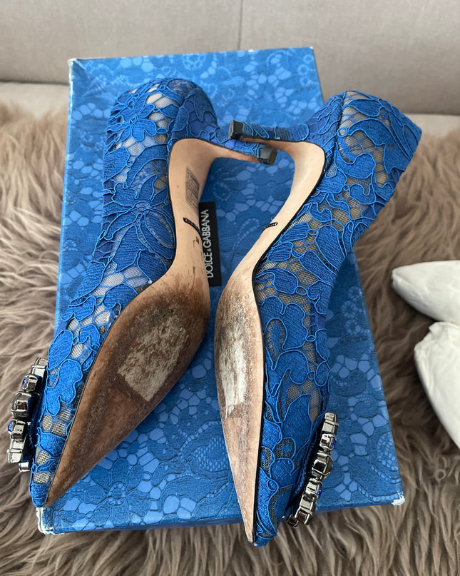 Preloved Authentic Dolce&Gabbana Lace rainbow pumps SZ36